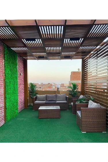تركيب برجولات خشبية جدة فوق جلسة خارجية